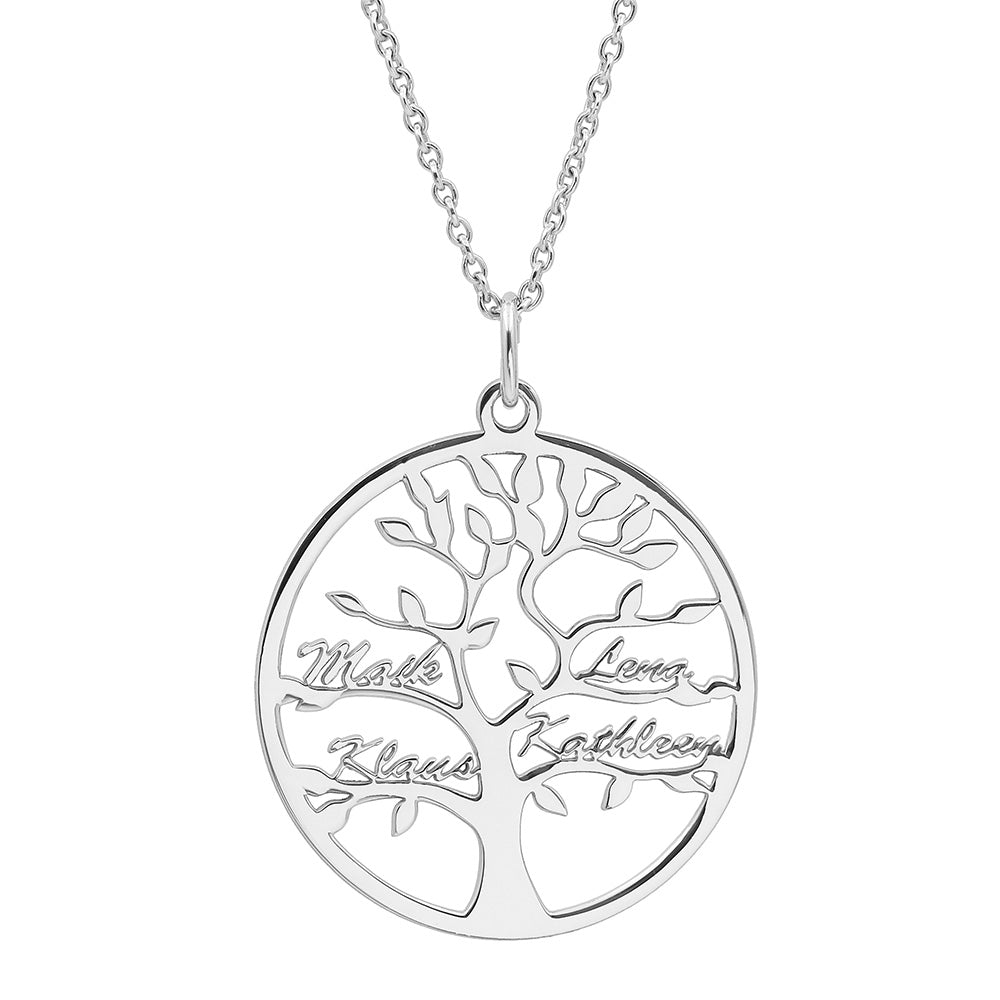 Lebensbaum Namenskette aus 925er Silber