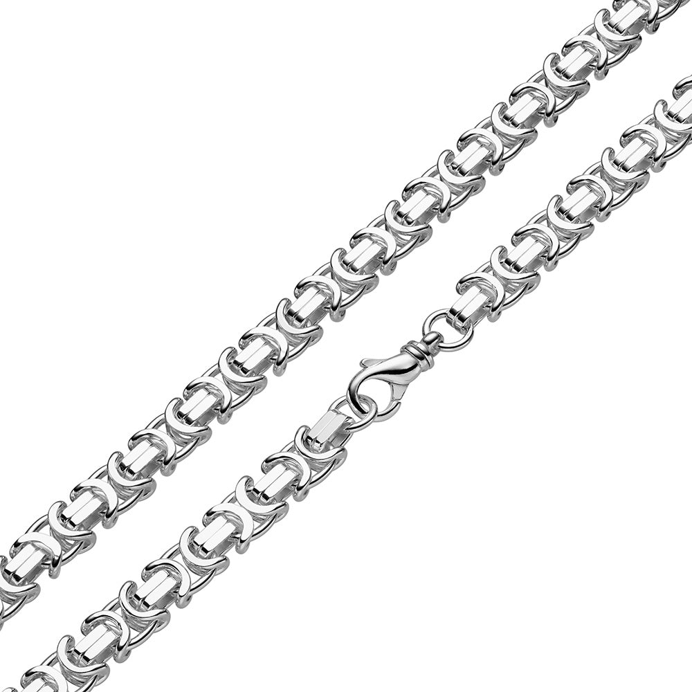 Etruskerkette 11mm flache Königskette aus 925/- Silber