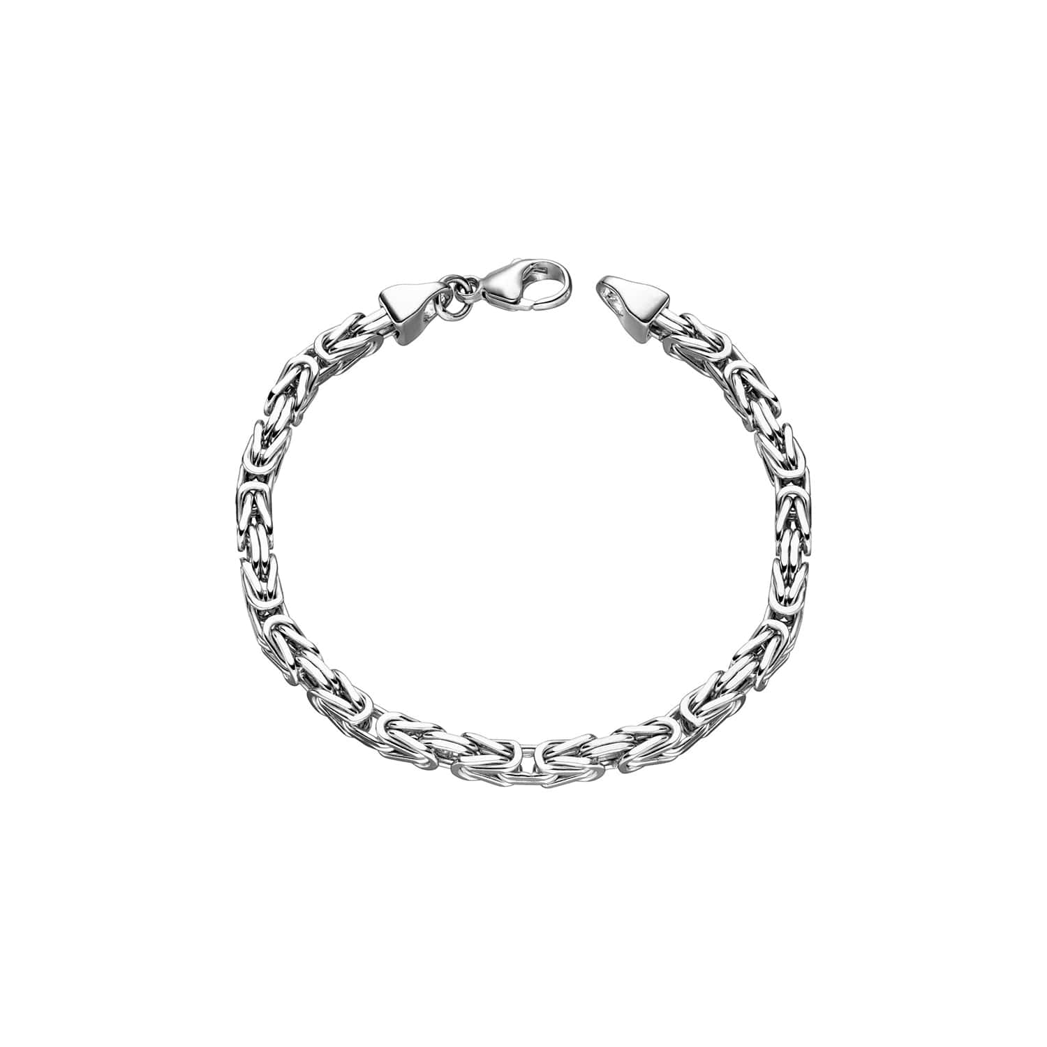 Königskette Armband 5mm 925 Sterling Silber Rhodiniert